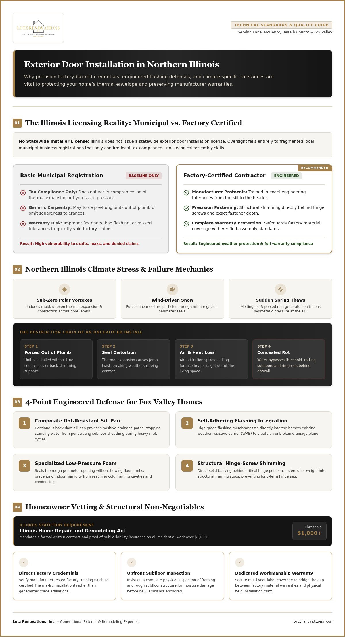 Certified Door Installation Contractor Illinois: Homeowner Standards Guide